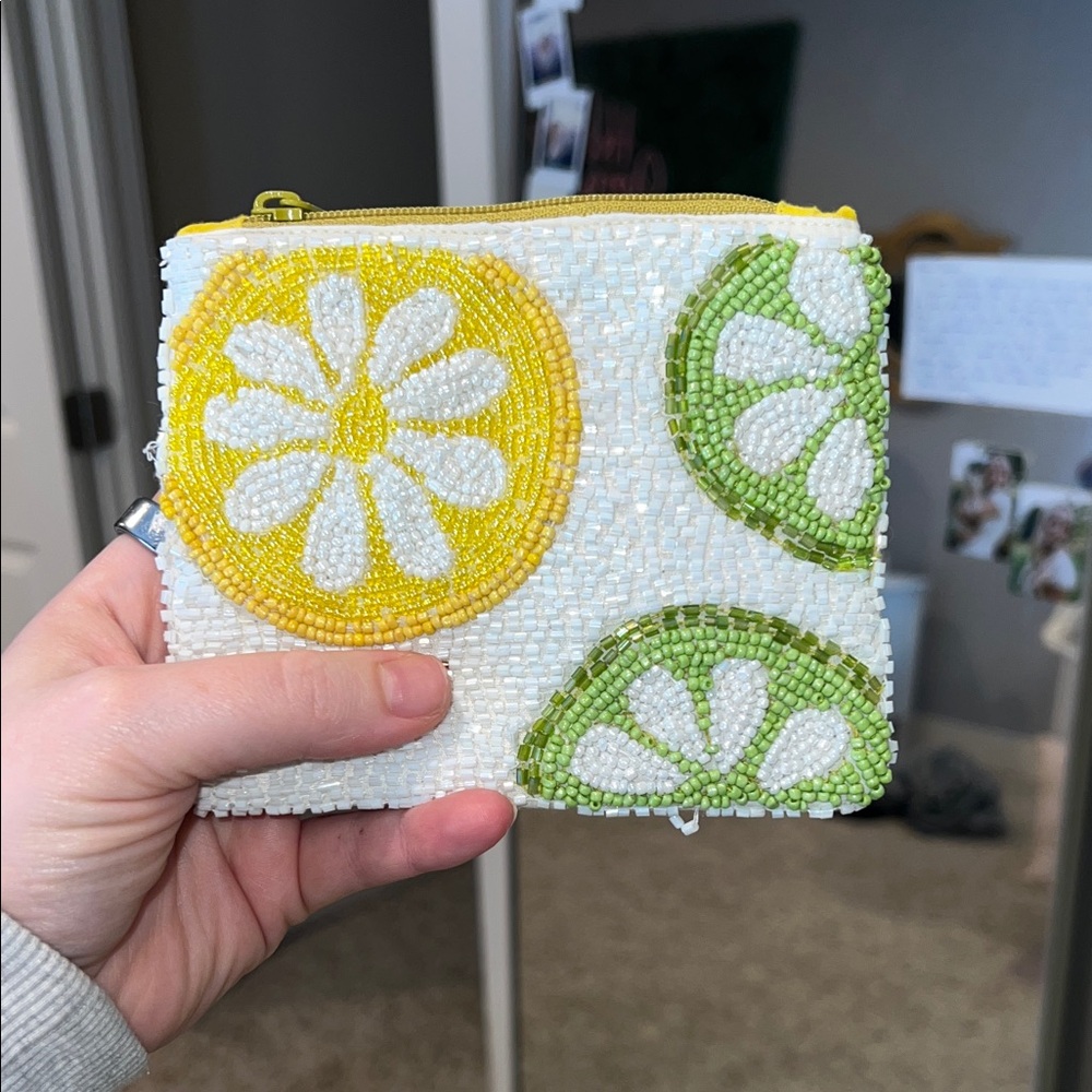 Beaded Citrus Design Pouch